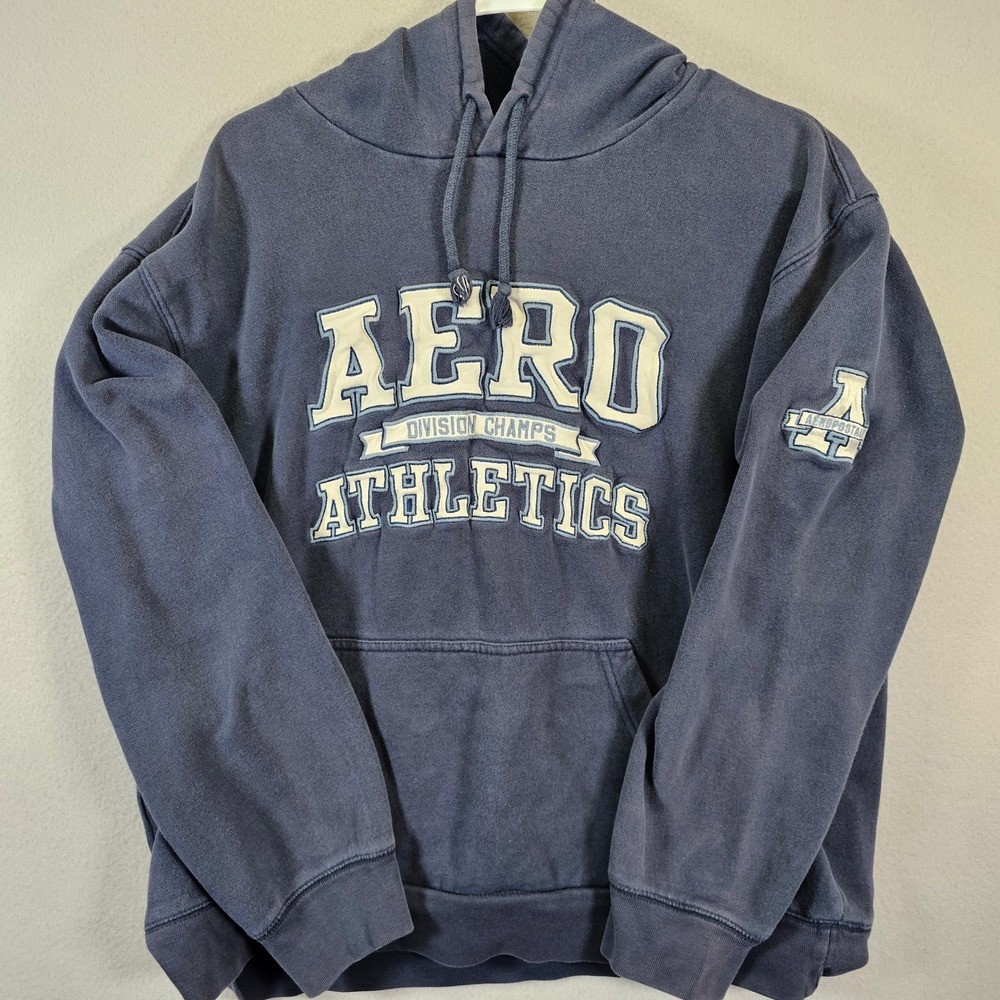 AERO Division Champs‎ Athletics Hoodie Sweatshirt Mens Medium Blue Graphic
